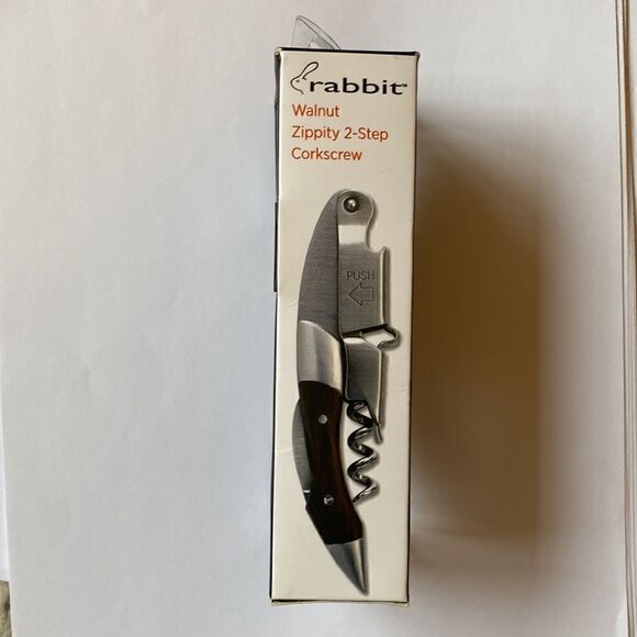 New In Box Rabbit Walnut Zippity 2-Step Corkscrew - Picture 7 of 7